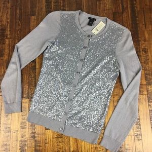 NEW Ann Taylor Factory Sequin Cardigan Sweater Top